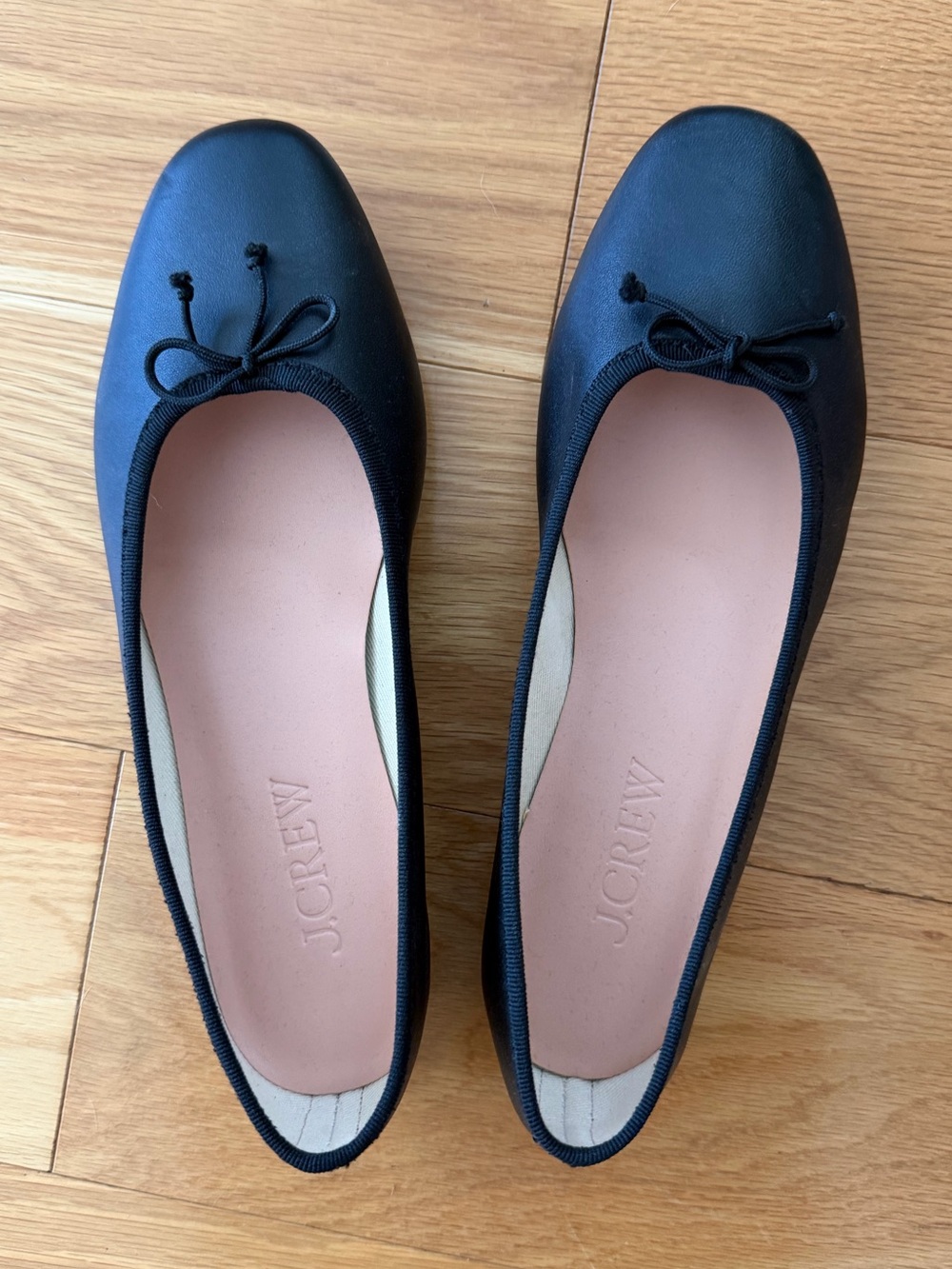 J.Crew Black Leather Ballerina Flats Size 9 Brand New Without Box